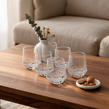 Faceted Clear Glass Tumbler Set of Six