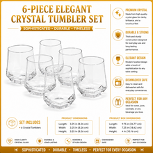 Faceted Clear Glass Tumbler Set of Six
