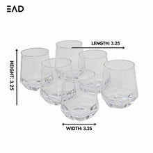 Faceted Clear Glass Tumbler Set of Six