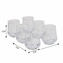 Faceted Clear Glass Tumbler Set of Six