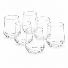 Faceted Clear Glass Tumbler Set of Six