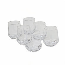 Faceted Clear Glass Tumbler Set of Six