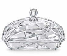 Elegant Clear Crystal-Style Square Covered Serving Dish with Decorative Lid & Knob – 10.5"