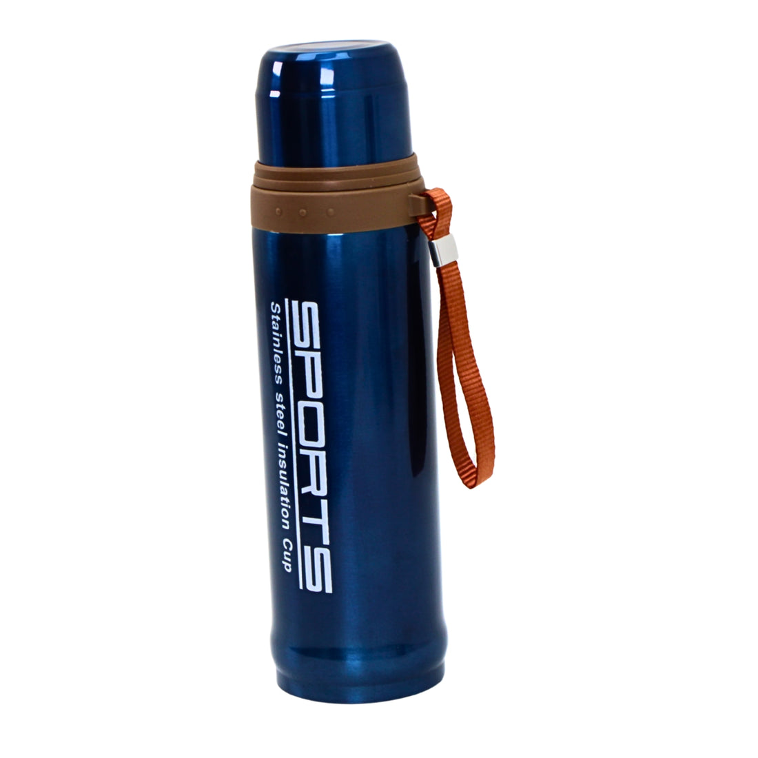 41 oz Stainless Steel Vacuum Insulated Sports Thermos Bottle with Carry Strap - Blue