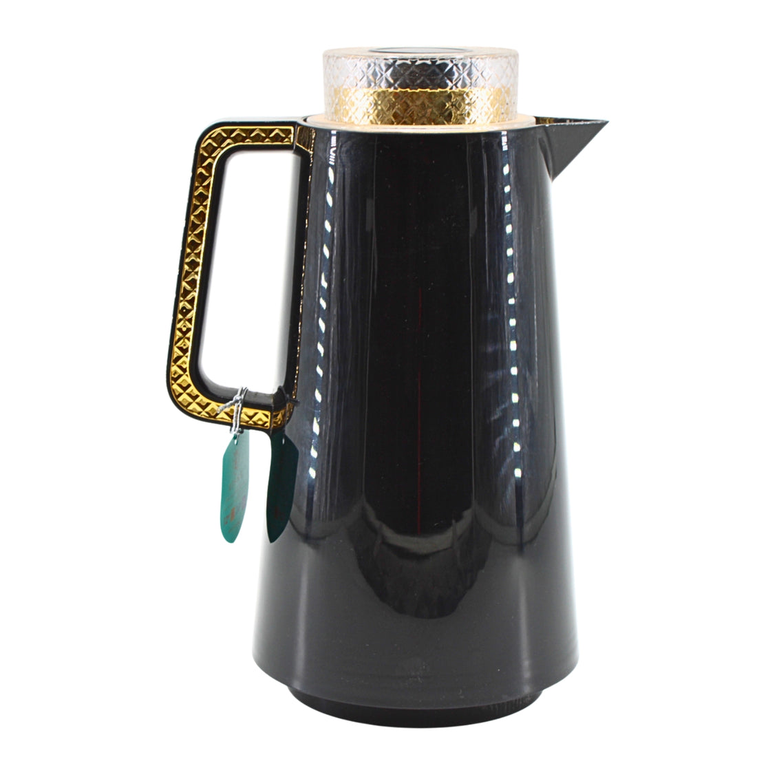 Classic Black Insulated Vacuum Flask 1.0L with Gold Arabic Detailing
