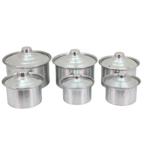 Traditional Aluminum Cooking Pots with Lids - 11pc Compact Everyday Set