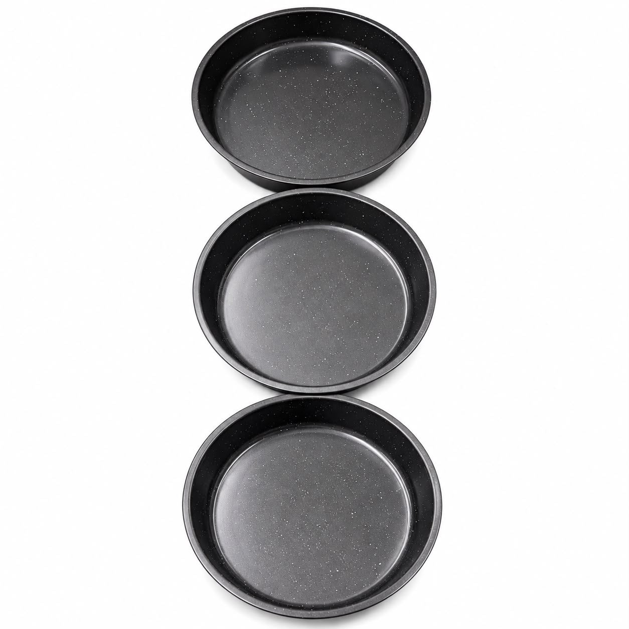 3-Piece Round Baking Pan Set – Deep Cake & Pizza Pans, (11.25, 12.75 & 14.25 Inches)