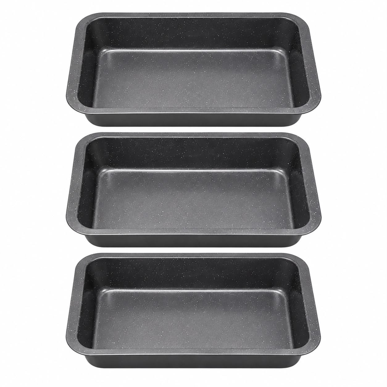 3-Piece Durable Bakeware for Cakes, Brownies & Baking Multi-Size Square Baking Pan Set
