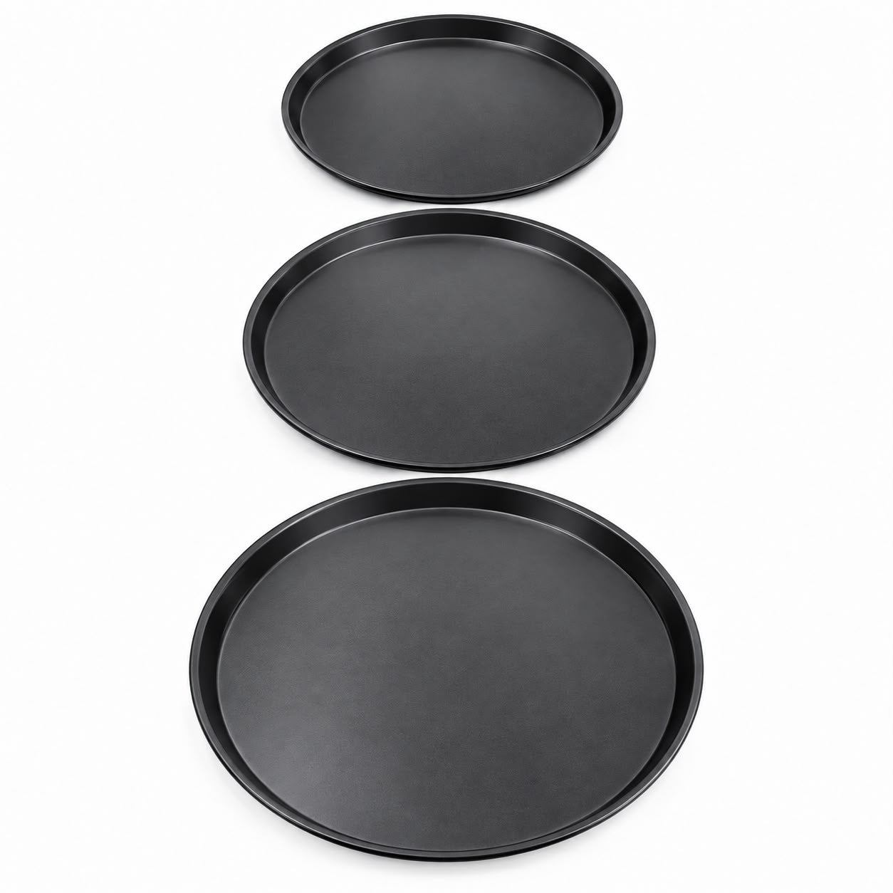 3-Piece Springform Cake Pan Set of 11.5", 12.5",14" Round Baking Pans for Cheesecakes, Cakes & Pizza.