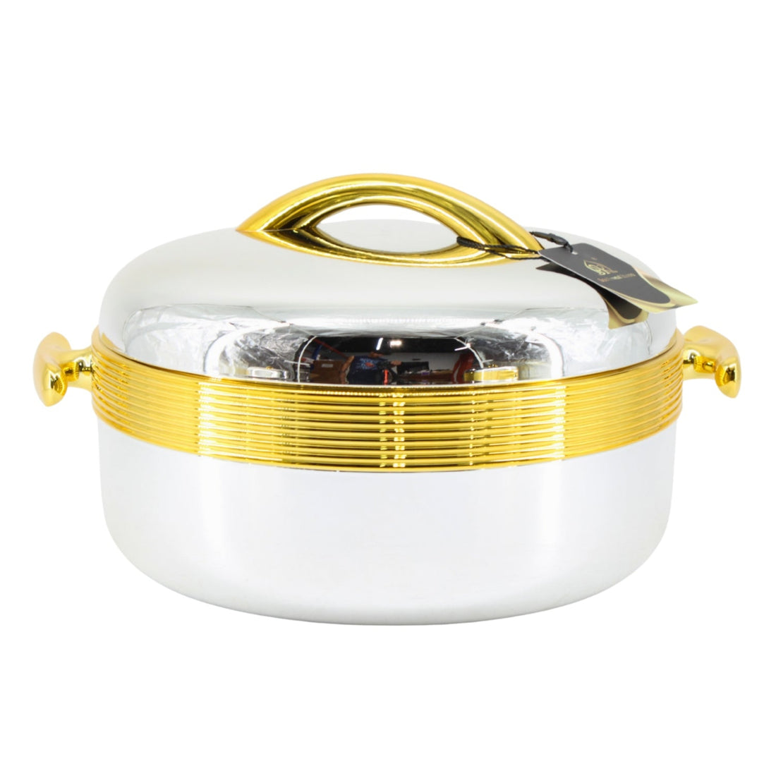 Premium Silver Insulated Casserole Set with Gold Handles - 1L, 2L & 3.5L