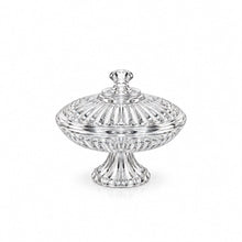 Elegant Clear Ribbed Pedestal Candy Dish with Lid – Large Decorative Footed Serving Bowl