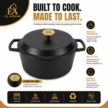 Enameled Round Cast Iron Roaster Casserole Pan - 5L - 11"