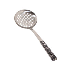 Stainless Steel Slotted Strainer Spoon - Black Ergonomic Handle