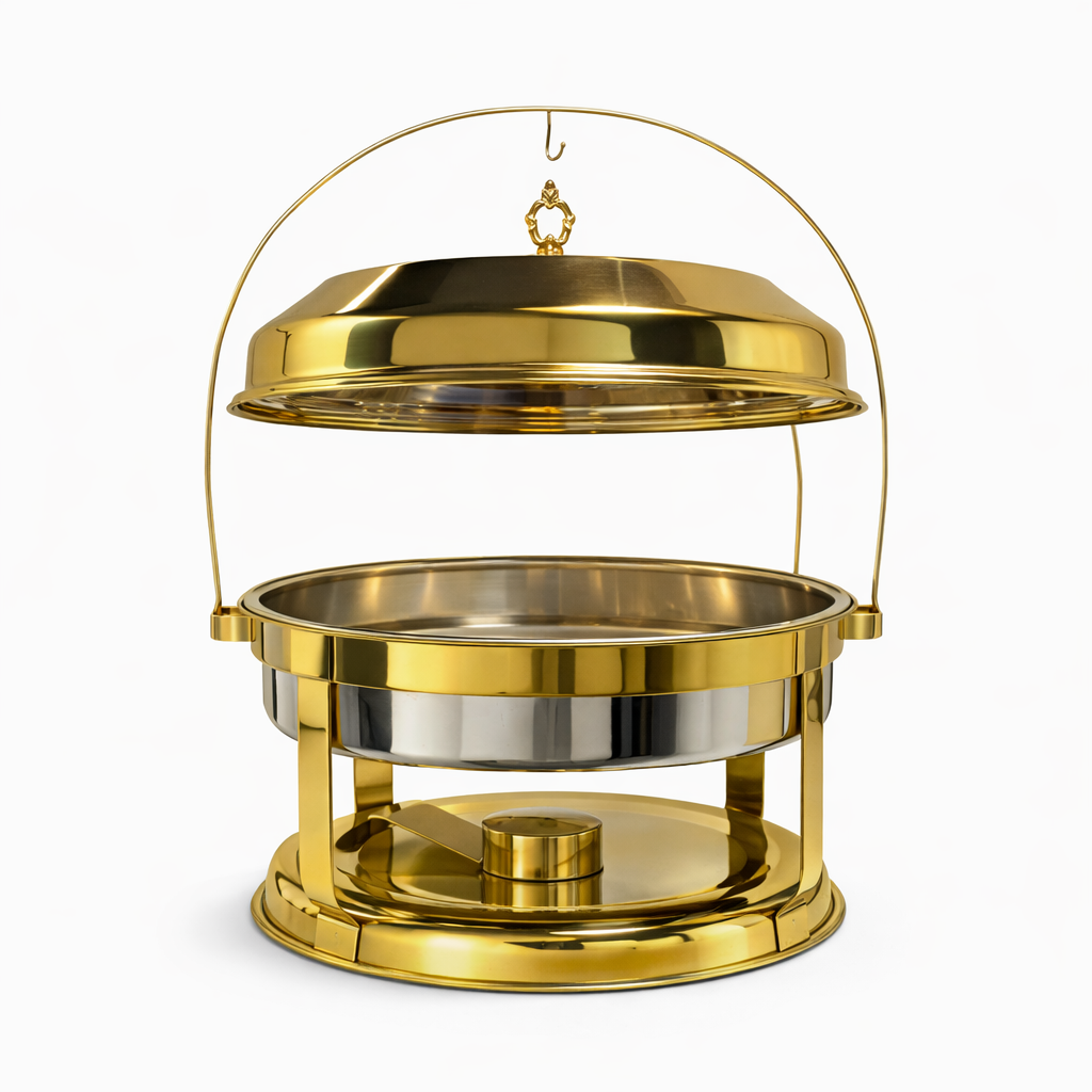 9L Elegant Gold Buffet Chafer With Lid Stand Food Warmer