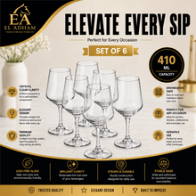 Premium Stemmed 410ML Drinking Glasses - 6 Piece