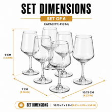 Premium Stemmed 410ML Drinking Glasses - 6 Piece