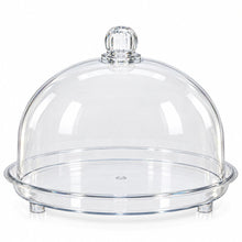 XL Clear Round Covered Serving Platter with Tall Dome Lid & Decorative Knob – Cake, Pastry & Dessert Server