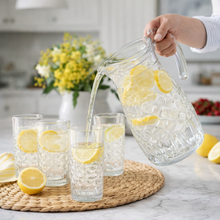 7-Piece Glass Water Pitcher and Tumbler Set - 1.8L Pitcher
