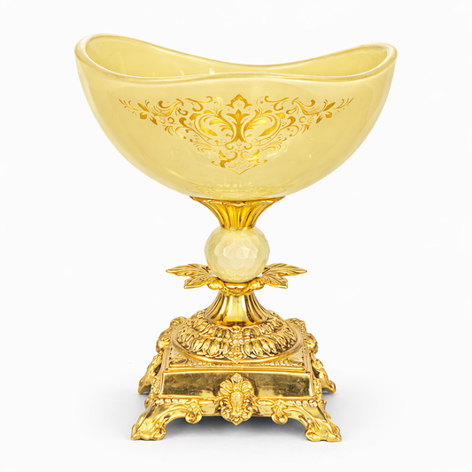 Elegant Cream Pedestal Dessert Bowl