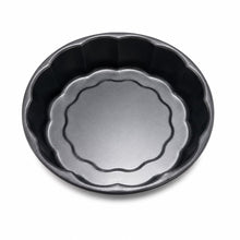 Round Fluted Cake & Baking Pan– Black Interior with Red Exterior, Decorative Scalloped Cake Mold M