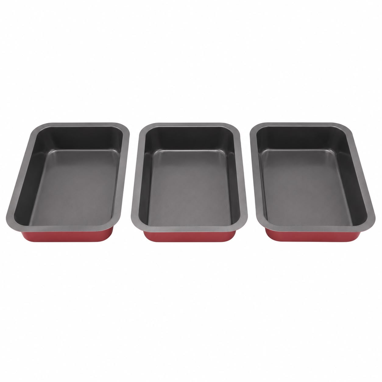 3-Piece Square Baking Pan Set – Deep Cake & Brownie Baking Pans, Nesting Bakeware