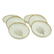 Contemporary White Dinnerware Collection with Tree Design - 24 Piece