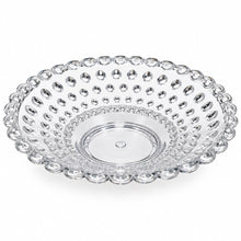 Clear Bubble-Design Serving Bowl with Decorative Beaded Rim – Large Fruit, Candy & Dessert Bowl, 13.75"
