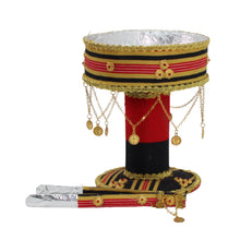 Traditional San'ani Decorated Steel Charcoal Holder 6.5" x 5.25" Gold-Black
