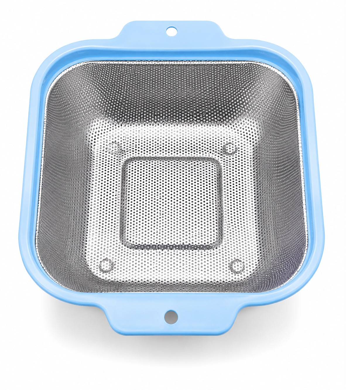 Stainless Steel Square Mesh Strainer with Color-Coated Handles – Kitchen Colander for Washing, Draining & Rinsing Fruits and Vegetables