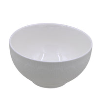 Set of 6 - Minimalist Embossed White Ceramic Bowl - 5.12" x 2.76"