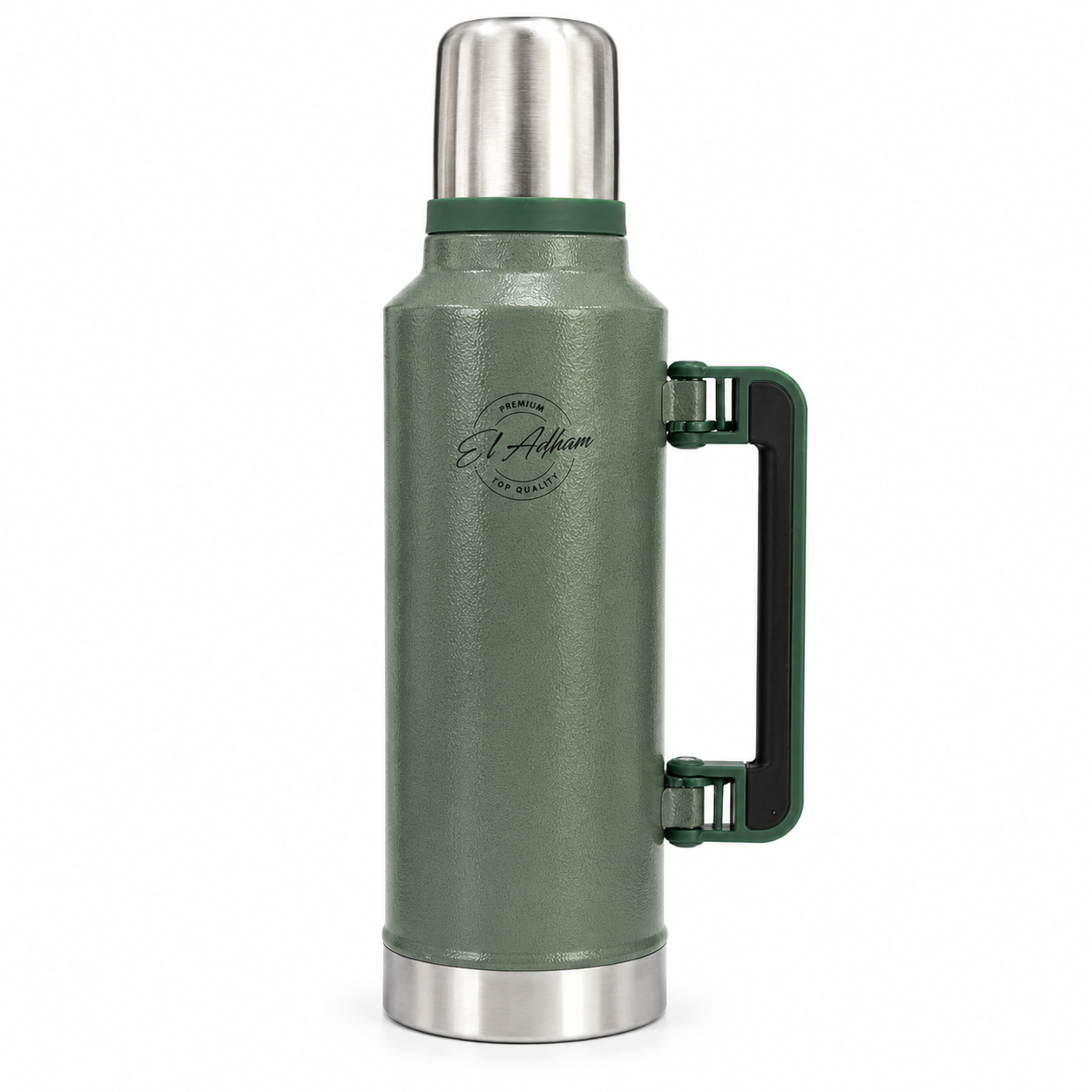 El Adham Stainless Steel Vacuum Thermos Flask with Handle - 1.9L