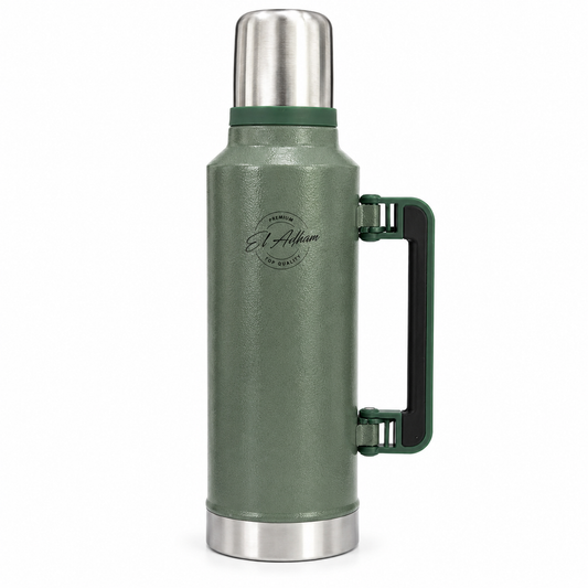 El Adham Stainless Steel Vacuum Thermos Flask with Handle - 1.9L