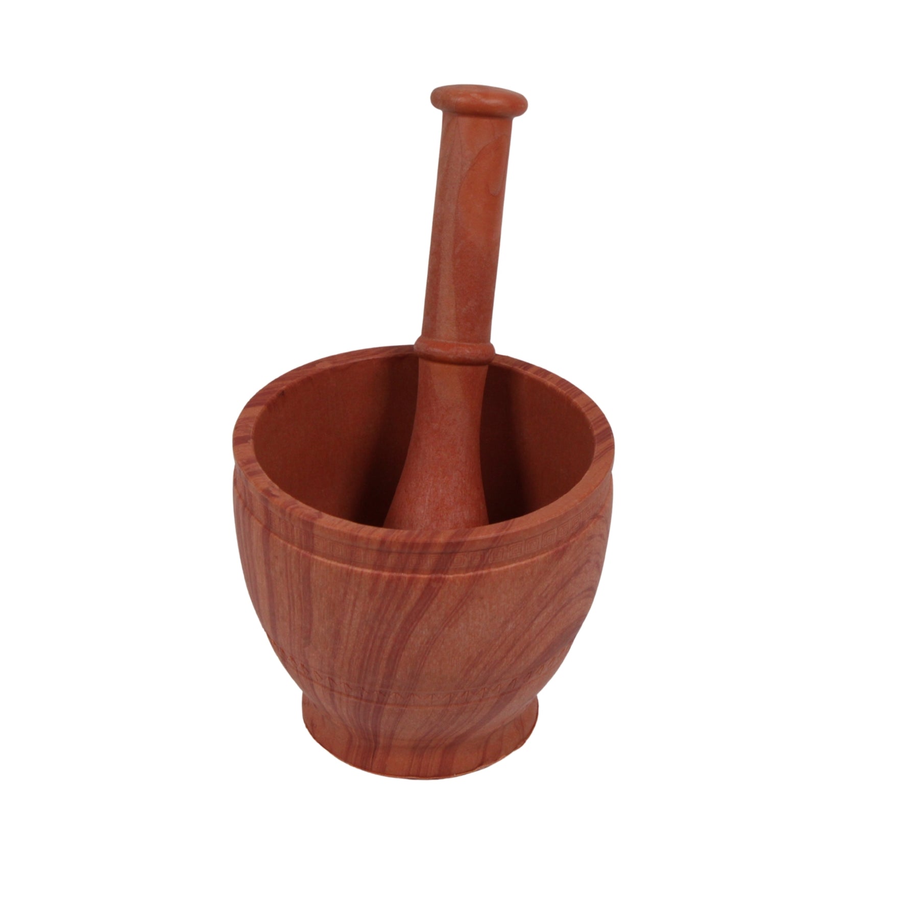 Plastic Marble Orange Mortar and Pestle SET FOR Grinding Spices and Herbs