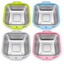 4-Piece-M-Stainless Steel Square Mesh Strainer with Color-Coated Handles – Kitchen Colander for Washing, Draining & Rinsing Fruits and Vegetables