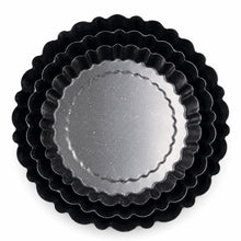 3-Piece Fluted Tart & Quiche Pan Set – Round Scalloped Baking Pans, (9.5, 11 & 12.75 Inches)