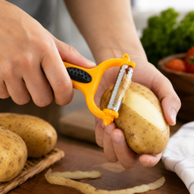 Tri-Blade Vegetable Peeler with Ergonomic Handle – Assorted Colors, 6 Inch