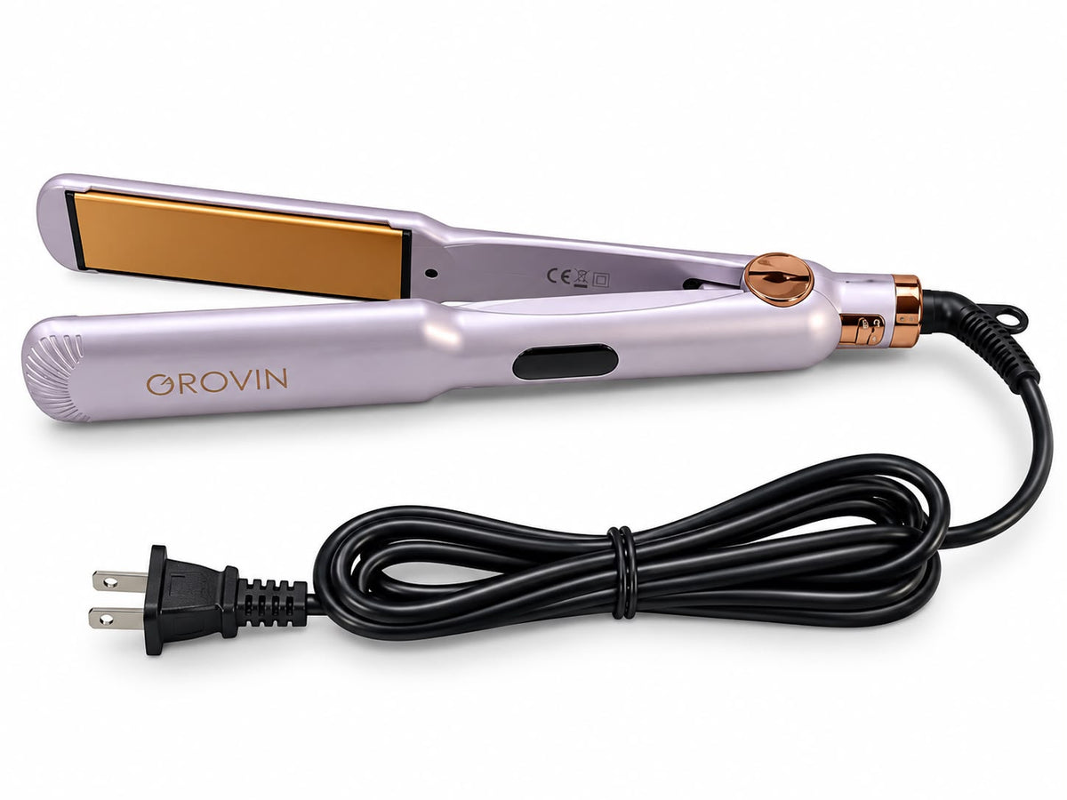 GROVIN Professional Hair Straightener – Fast Heating Flat Iron with Digital Controls & 360° Swivel Cord