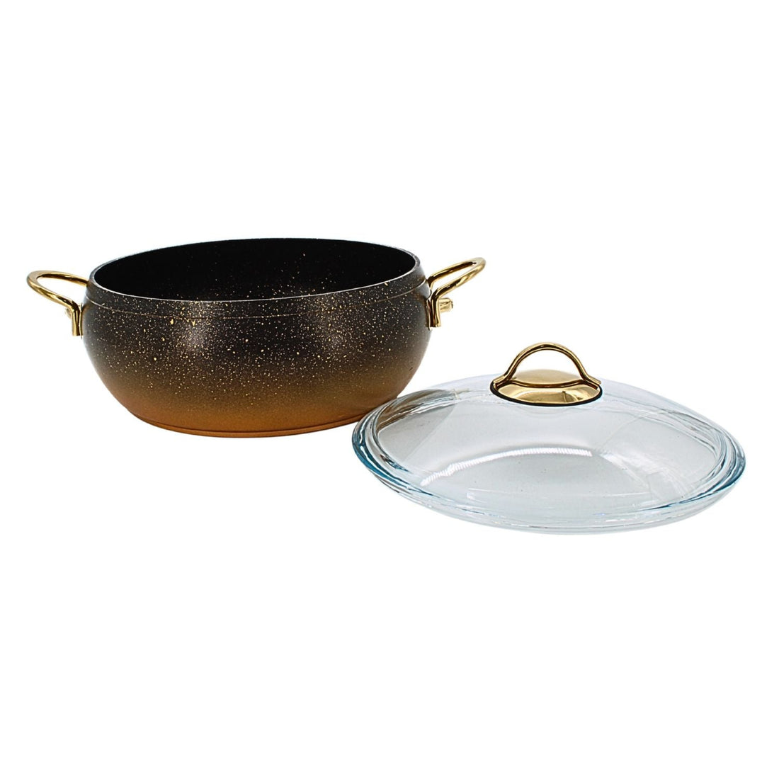 Lavonni 26CM Black-Gold Granite Deep Pot Rounded