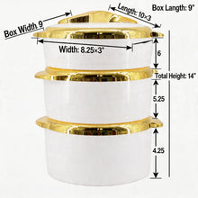 Luxury Insulated Hot Pot Serving Bowls with Gold Accented Lid - Set of 3