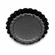 Round Fluted Tart Pan – Black Speckled Scalloped Baking Pan for Tarts, Pies, Quiche & Desserts-M