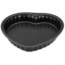 Heart-Shaped Fluted Baking Pan – Black Speckled Heart Cake, Tart & Dessert Mold with Scalloped Interior