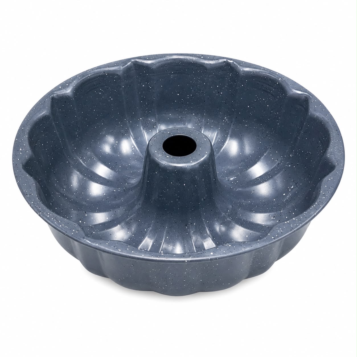 10.5-Inch Fluted Tube Cake Pan – Gray Speckled