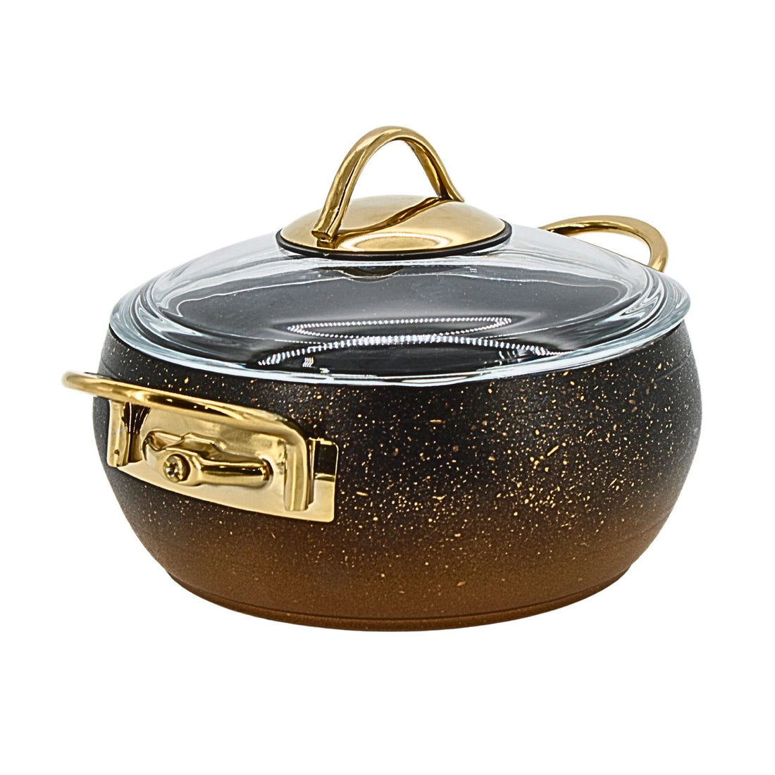 Lavonni 18CM Black-Gold Granite Deep Pot Rounded