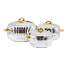Luxury Gold-Trim Stainless Steel Insulated Casserole Food Warmer Set