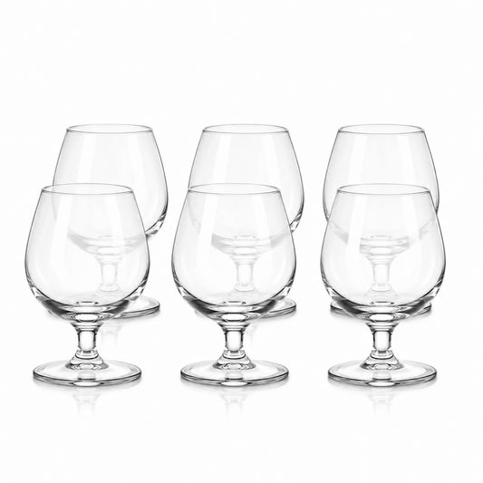 Minimalist 490ML Clear Goblet Glasses – Set of 6