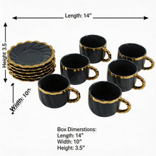 Luxury Gray Tea Cups with Gold Trim