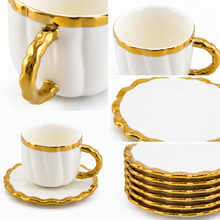 Luxury White Tea Cups with Gold Trim