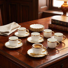 Luxury White Tea Cups with Gold Trim