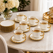 Luxury White Tea Cups with Gold Trim