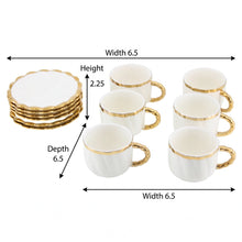 Luxury White Tea Cups with Gold Trim